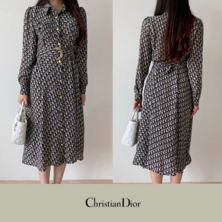 디* 23FW BELT LOGO LONG FLARE DRESS (여성)