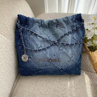 샤* 22 Washed Denim & Silver-Tone Metal 라이트 블루, 블루 AS3261 B10439 NM981