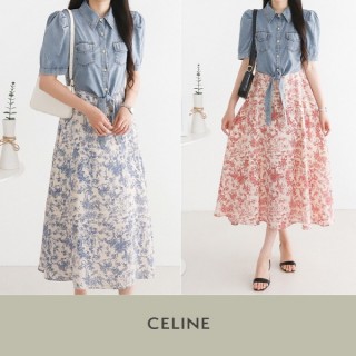 셀**  23SS  DENIM TOP FLOWER PRINTING DRESS (여성)