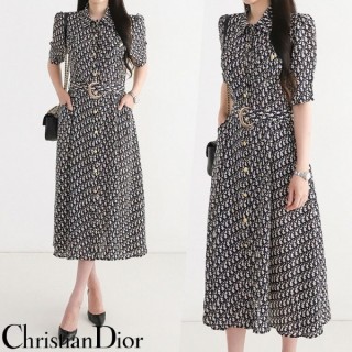 디* 23SS Dior logo printing collar dress (여성)